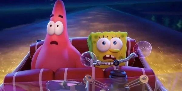 In a still from The SpongeBob Movie: Sponge On The Run