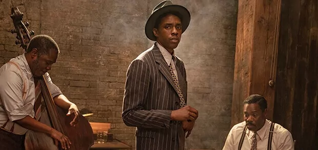 Chadwick Boseman in a still from Ma Rainey's Black Bottom