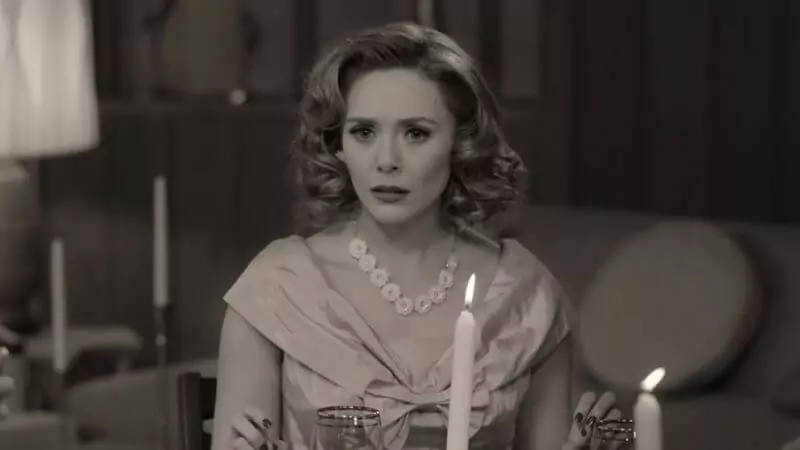 Elizabeth Olsen In a still from WandaVision Trailer 2