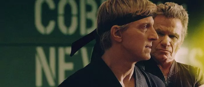 In a still from Cobra Kai Season 3