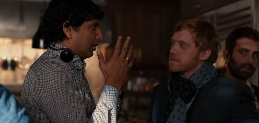 M. Night Shyamalan and Rupert Grint on the sets of the show Servant