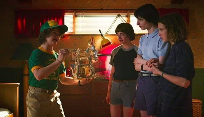 In a still from Stranger Things