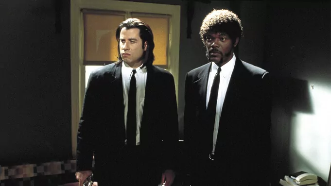 John Travolta and Samuel L. Jackson in a still from the movie Pulp Fiction