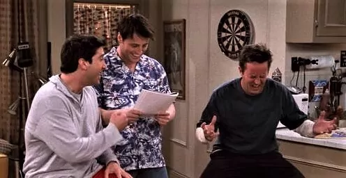 Chandler, Joey and Ross from Friends Series