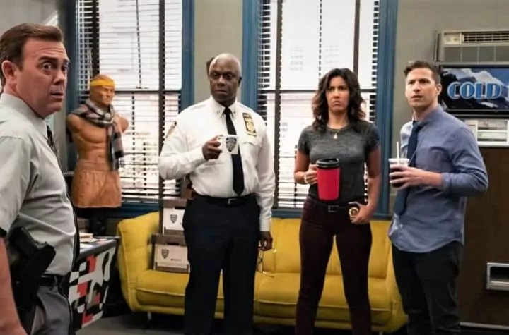 In a still from Brooklyn 99 cold open