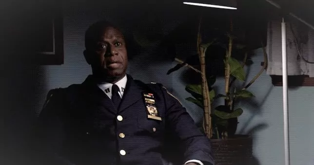 In a still from Brooklyn Nine-Nine Season 5 Episode 4 cold open