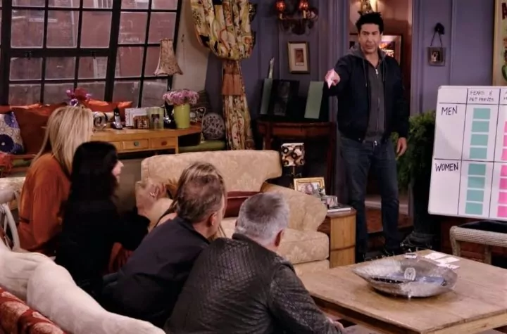 In a still from Friends: The Reunion