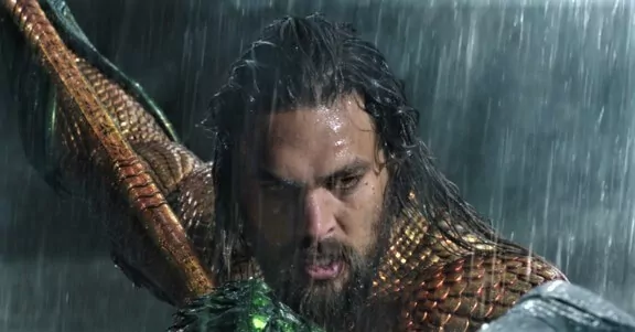 Jason Momoa in a still from Aquaman